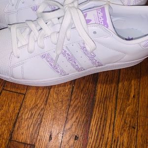 Purple and white bandana theme adidas